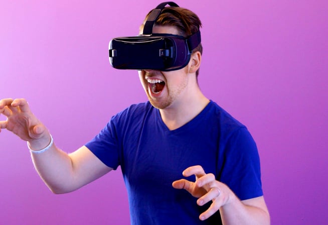 Man in VR goggles